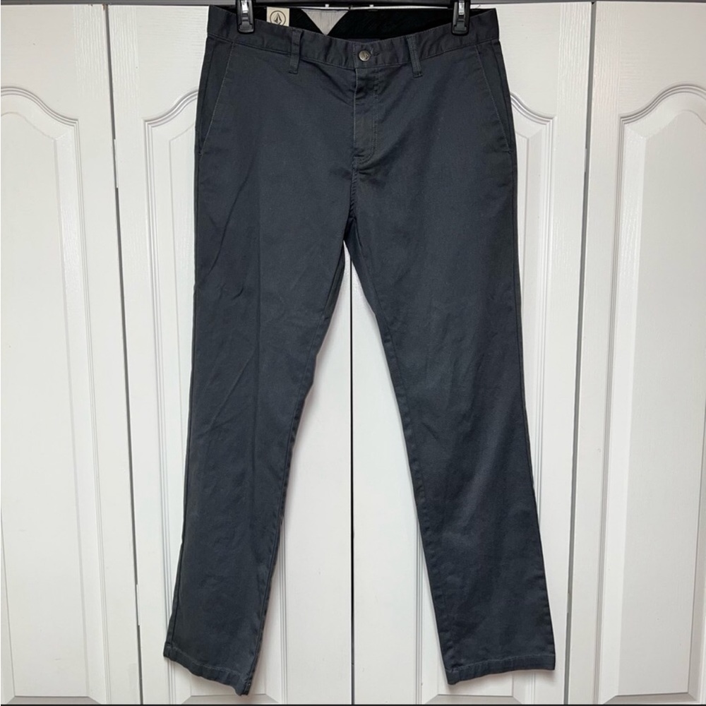 Volcom dark grey khakis chino pants surf skate classic 34” waist NWOT